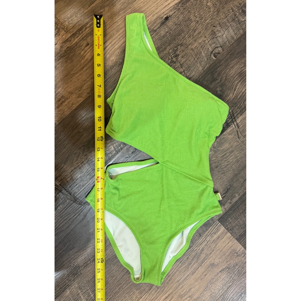 Michael Kors One Shoulder Cutout Swimsuit Green Apple Size 6 NWT - Picture 5 of 8